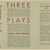 Three plays; The garbage man, Airways, inc., Fortune heights [by] John Dos Passos.