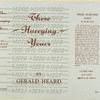 These hurrying years; an historical outline, 1900-1933 [by] Gerald Heard.