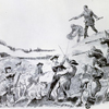 Black man firing gun -- early American war