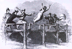 Woman leaps off bridge to escape capture.