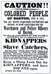Poster warning Blacks in Boston - kidnappers