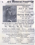 Garvey memorial flyer