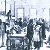 New York City - Colored refugees from Arkansas awaiting transportation to Liberia at the Mount Olivet Baptist Chapel.