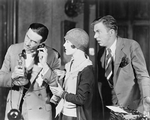 Osgood Perkins (Walter Burns), Frances Fuller (Peggy Grant) and Lee Tracy (Hildy Johnson, Herald-Examiner).