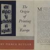 The origin of printing in Europe