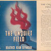 The unquiet field.