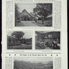 Queen Alexandra's Ideal Dairy : front view of the queen's dairy, showing lawn and great oak ; the dairy gate and rose beds ; the interior of the dairy.
