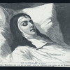 La reine Mercédés sur son lit de mort, avec la coiffure des sceurs de la miséricorde [wife of Alfonso XII of Spain].