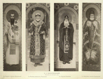 V.A. Kotarbinskii.  Zhivopis na kolonnakh khor.  Sv. Nifont, episkop Novgorodskii.  Sv. Filipp, mitropolit moskovskii.  Sv. Pafnutii Borovskii.  Sv. Mitrofan, episkop Voronezhskii.