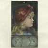 An 1890 Calendar and trade card depicting a young girl's profile