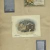 Trade cards depicting, flowers, a bee, a town during winter and birds