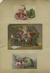 Trade cards depicting flowers, an angel, basket and butterfly.