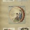 Trade cards depicting shells, seaweed, flowers, a ladybug, a man and woman fishing.