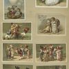 Easter and trade cards depicting children, eggs, nests, candy, soldiers, dancing, courtship and public speaking.