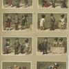 Trade cards depicting boys : attempting to steal, playing with toy horses and carrying a dummy.