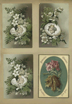 Trade and Easter cards depicting flowers, leaves and babies hatching from eggs.