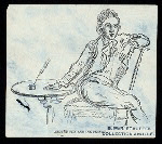 Andre's pen and ink sketch (of himself). [D. McN. Stauffer Collection and Gift.]