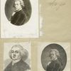 Sheet with seven portraits of John Adams.