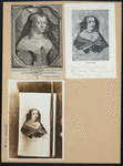 A sheet with three portraits of Anne of Austria, queen of France.