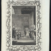 Engraved for Mountague's History of England ; The Duke of Queensberry and Dover presenting the act of union to Queen Anne.