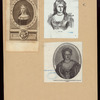 A sheet with three portraits of Queen Anne.