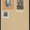A sheet with three portraits of Lord Anson.