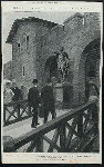 The king entering the Roman encampment at Saalburg through the Porta Decumana; His Majesty passing before the statue of the emperor Antonius Pius, from the Illustrated London News, Aug. 31, 1901.