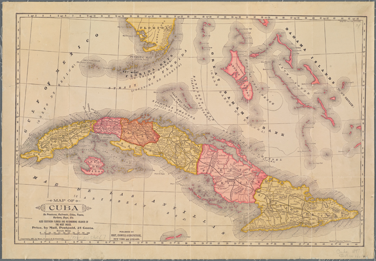 Map of Cuba its provinces, railroads, cities, towns, harbors, bays, etx ...