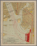 Bush Terminal, map showing business section of Manhattan, the South Brooklyn waterfront, and the New Jersey shore