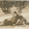Publicity photograph of Margaret Sullavan and Henry Fonda with sled in the motion picture The Moon’s Our Home
