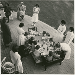 Birthday party at Hayward home, children at table