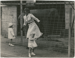 Margaret Sullavan and Brooke Hayward (running away) at the zoo