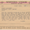 Wired cable telegram from Slim Keith to Ernest Hemingway