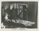 Alastair Sim and the Ghost of Christmas Future in the motion picture A Christmas Carol a.k.a. Scrooge