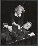 Jan Sterling and Scott McKay in rehearsal for the stage productionce for the Asking