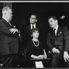 Ralph Dunn, Russell Nype, Scott McKay and unidentified [center] in rehearsal for the stage productionce for the Asking