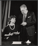 Ralph Dunn and unidentified [left] in rehearsal for the stage production Once for the Asking