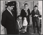 Walter Matthau, Leon Belasco [seated], Joseph Cotten and Paul E. Richards in the stage production Once More with Feeling