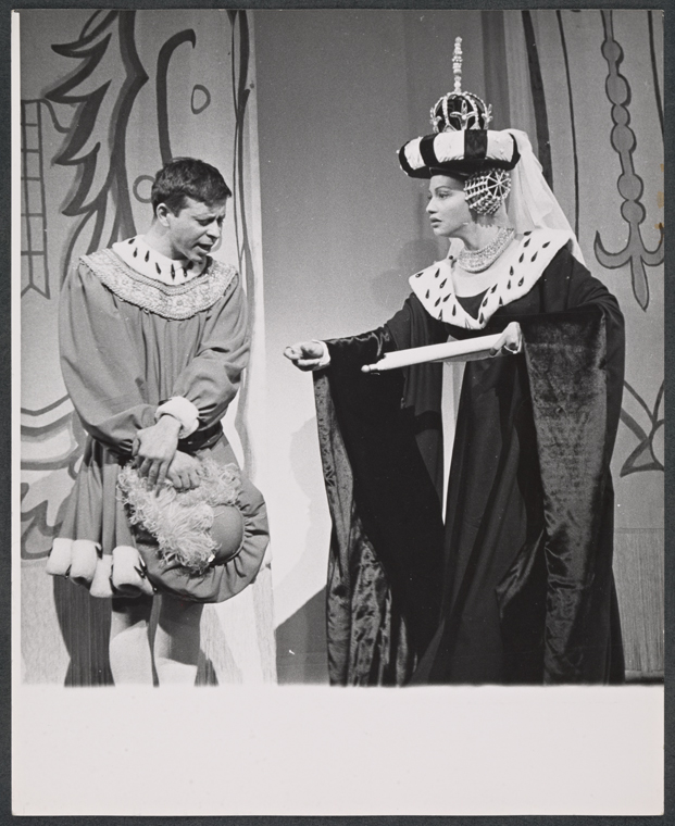 Joe Bova and Jane White in the stage production Once Upon a Mattress ...