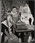 Carol Burnett, Joe Bova and unidentified in the stage production Once Upon a Mattress