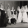 Jane White, Joe Bova, Ann B. Davis and unidentified others in the stage production Once Upon a Mattress