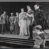 Jonathan Frid, Mitchell Agruss, Sada Thompson, Jacqueline Brookes, Richard Waring, Alfred Drake and Richard Lupino in the 1957 American Shakespeare production of Othello