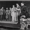 Jonathan Frid, Mitchell Agruss, Sada Thompson, Jacqueline Brookes, Richard Waring, Alfred Drake and Richard Lupino in the 1957 American Shakespeare production of Othello