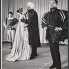Jacqueline Brookes, Earle Hyman, Alfred Drake and unidentified [left] in rehearsal for the 1957 American Shakespeare production of Othello