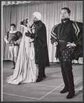 Jacqueline Brookes, Earle Hyman, Alfred Drake and unidentified [left] in rehearsal for the 1957 American Shakespeare production of Othello