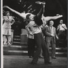 Maxene Andrews, John Mineo, Ann Reinking, William Griffis and Janie Sell in the stage production Over Here!