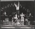 Ann Reinking, John Mineo, Maxene Andrews [center] and unidentified others in the stage production Over Here!