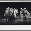 William Griffis, Jim Weston, John Travolta, William Newman [left], Patty Andrews, Janie Sell and Maxene Andrews [right] in the stage production Over Here!