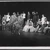 Patty Andrews, Maxene Andrews [center] and unidentified others in the stage production Over Here!