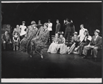Patty Andrews, Maxene Andrews [center] and unidentified others in the stage production Over Here!